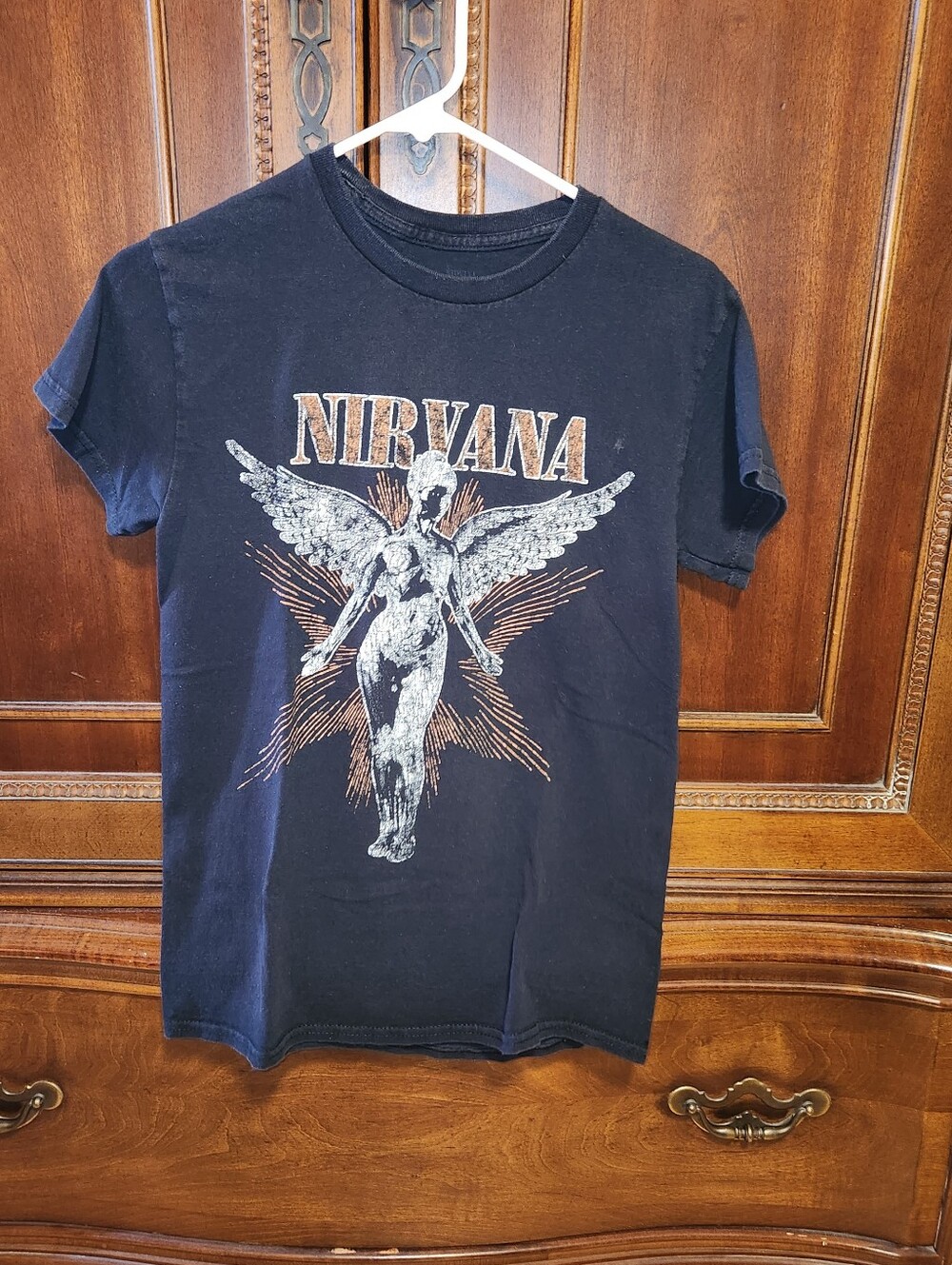 Nirvana Band In Utero Angel Overdyed Tee Shirt Size Small Bleach Mark